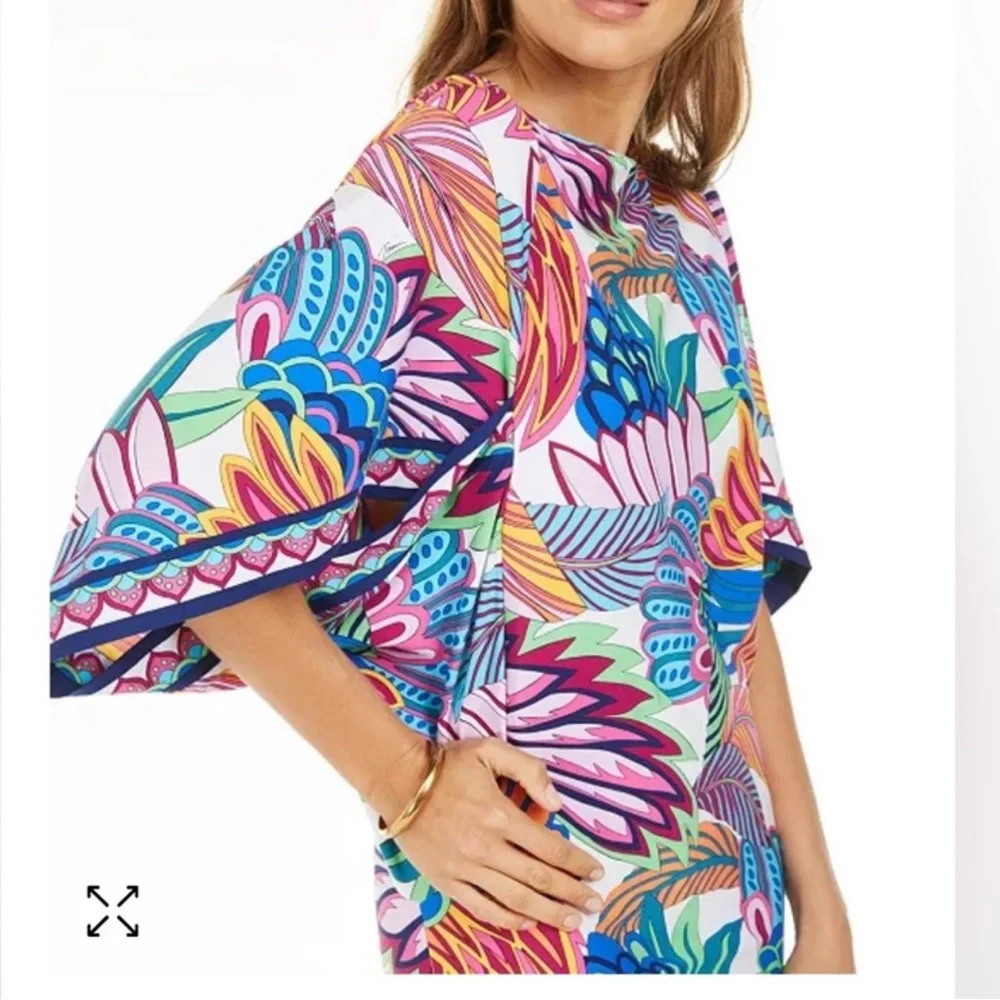 Trina Turk Paradise Plume plus size coverup - Picture 2 of 3